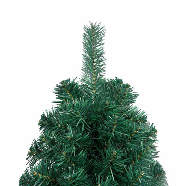 Meia árvore Natal artificial pré-iluminada c/ bolas verde - Image 8