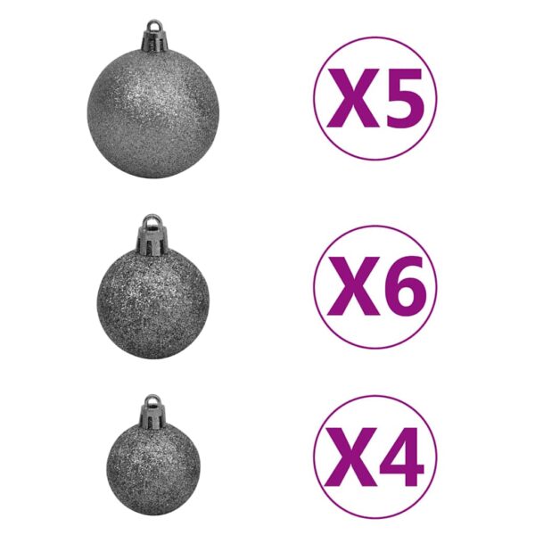 Meia árvore Natal artificial pré-iluminada c/ bolas branco - Image 11