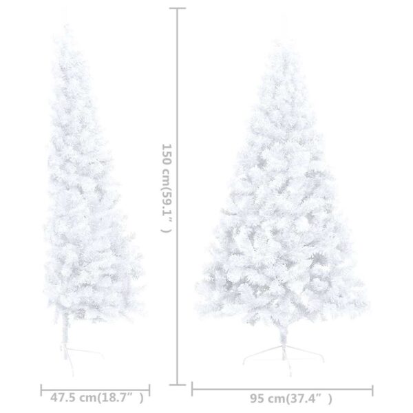 Meia árvore Natal artificial pré-iluminada c/ bolas branco - Image 12