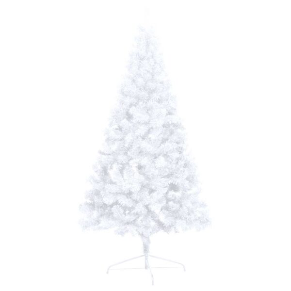 Meia árvore Natal artificial pré-iluminada c/ bolas branco - Image 5