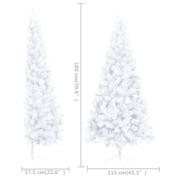 Meia árvore Natal artificial pré-iluminada c/ bolas branco - Image 12
