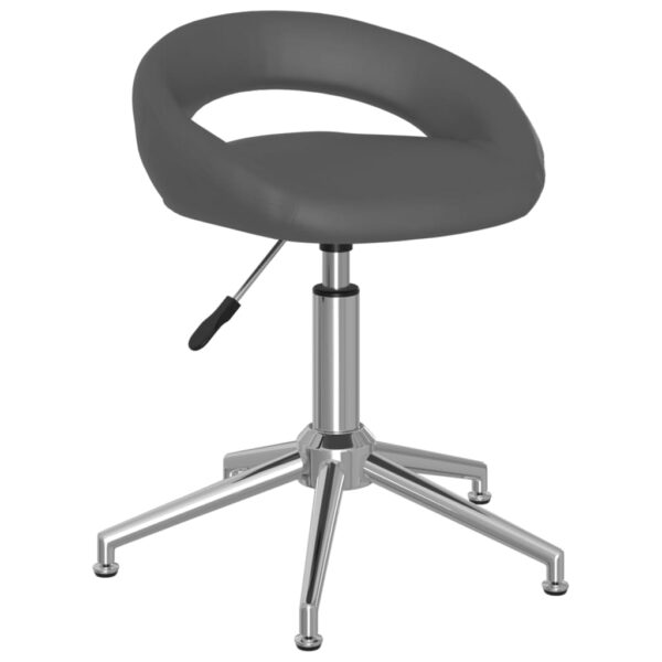 Cadeiras de jantar giratórias 2 pcs couro artificial cinzento - Image 2