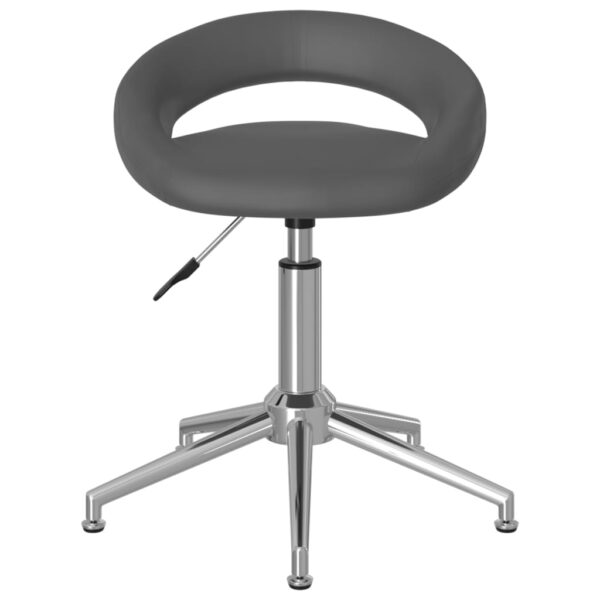 Cadeiras de jantar giratórias 2 pcs couro artificial cinzento - Image 3