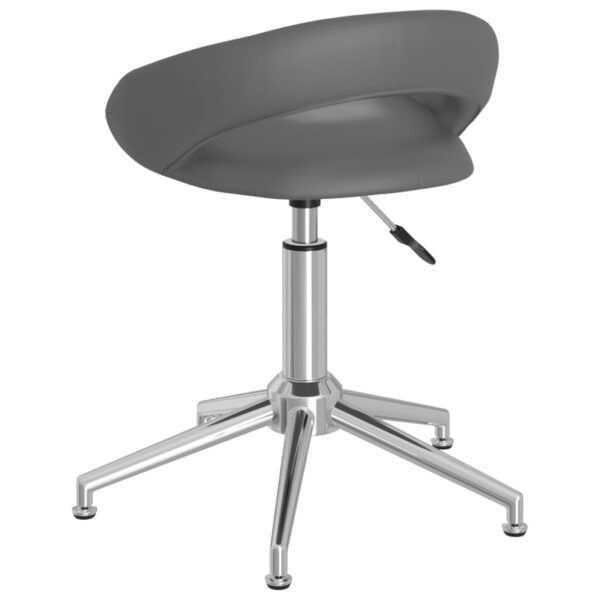 Cadeiras de jantar giratórias 2 pcs couro artificial cinzento - Image 4