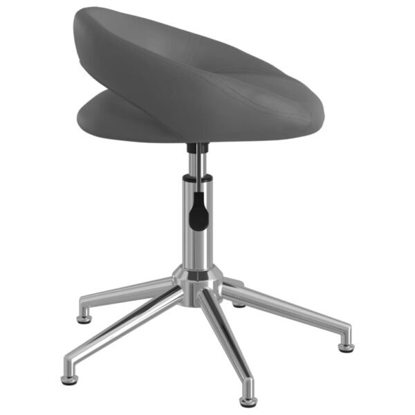Cadeiras de jantar giratórias 2 pcs couro artificial cinzento - Image 5