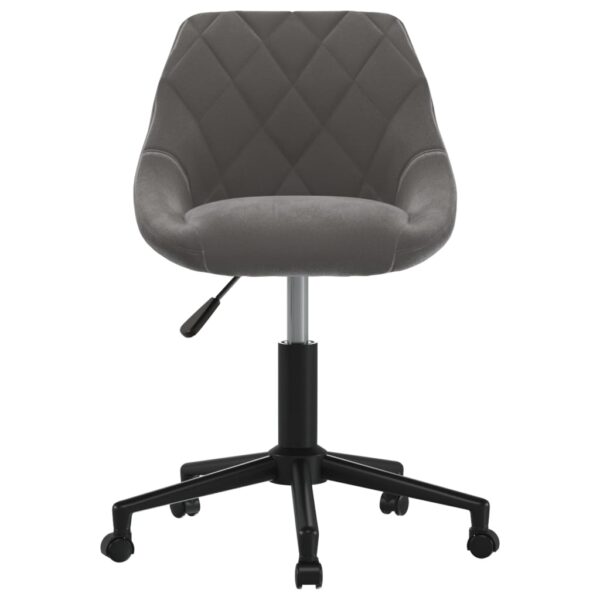 Cadeira de escritório giratória veludo cinzento-escuro - Image 2