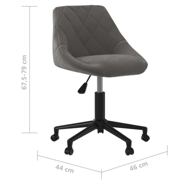 Cadeira de escritório giratória veludo cinzento-escuro - Image 7