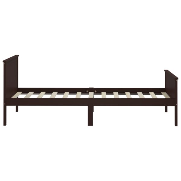 Estrutura de cama 100x200 cm pinho maciço castanho-escuro - Image 4