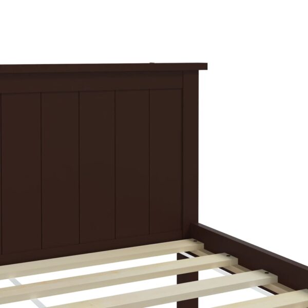 Estrutura de cama 100x200 cm pinho maciço castanho-escuro - Image 5