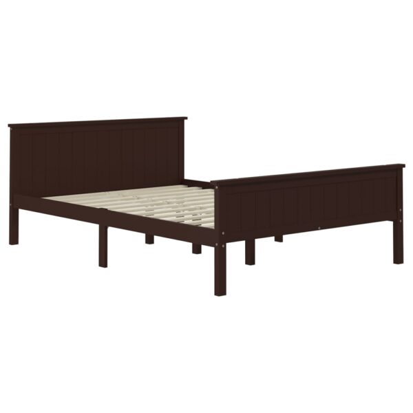 Estrutura de cama 120x200 cm pinho maciço castanho-escuro - Image 2