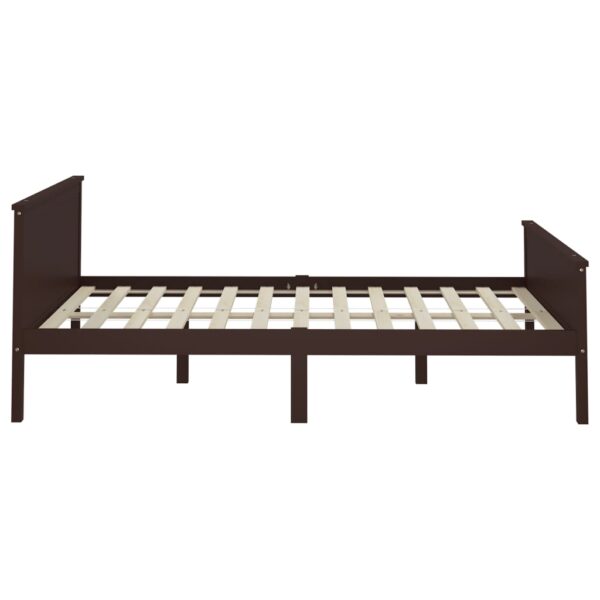 Estrutura de cama 120x200 cm pinho maciço castanho-escuro - Image 3