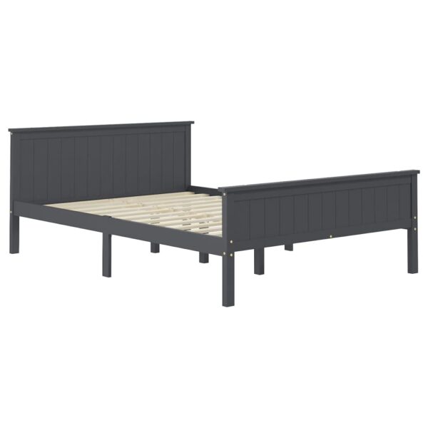 Estrutura de cama 160x200 cm pinho maciço cinzento - Image 2
