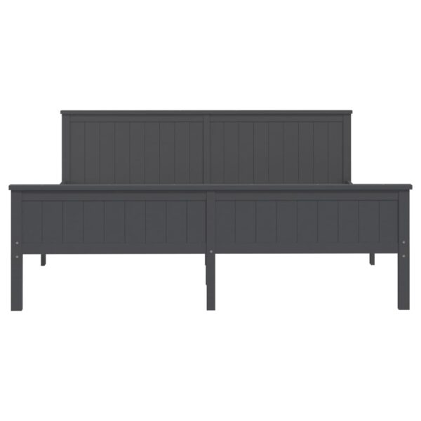 Estrutura de cama 180x200 cm madeira pinho maciço cinzento - Image 3