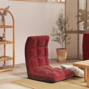 Colchão/cadeira de piso dobrável tecido vermelho tinto