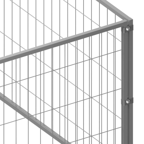 Canil para cães 4 m² aço prateado - Image 4