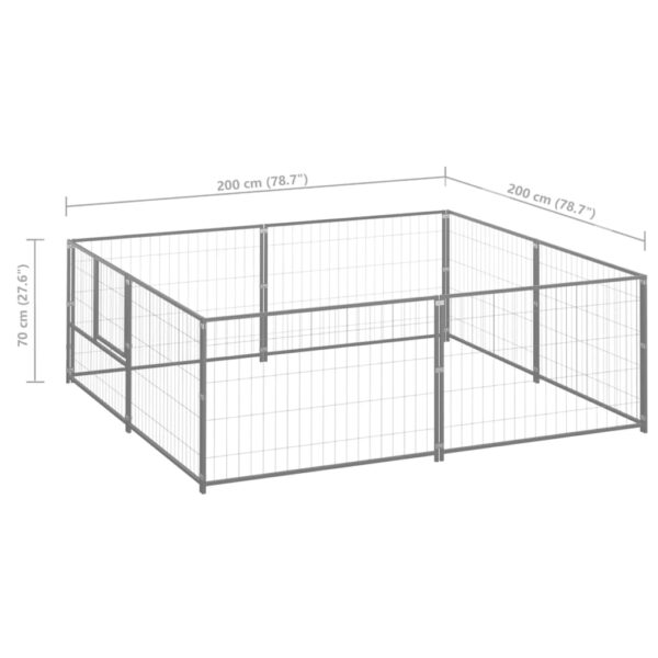 Canil para cães 4 m² aço prateado - Image 6