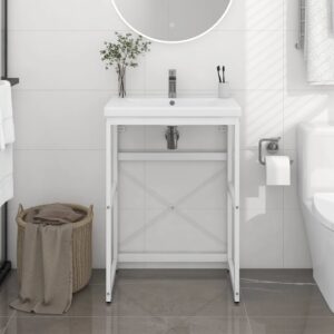 Estrutura p/ lavatório casa de banho ferro 59x38x83 cm branco