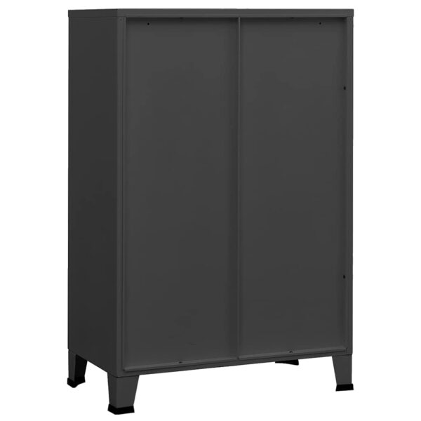Aparador de arrumação industrial 75x40x115 cm metal antracite - Image 5