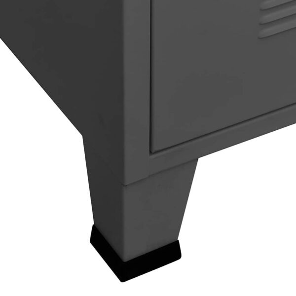 Aparador de arrumação industrial 75x40x115 cm metal antracite - Image 8