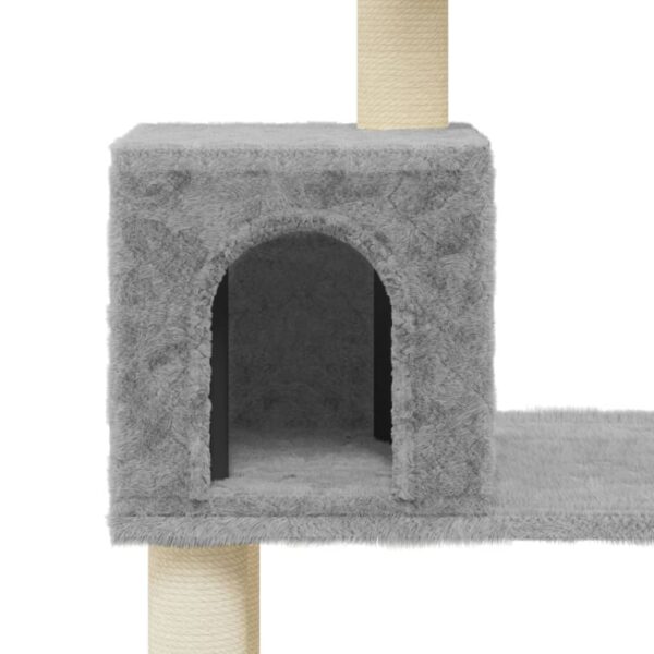 Árvore p/ gatos c/ postes arranhadores sisal 147cm cinza-claro - Image 6