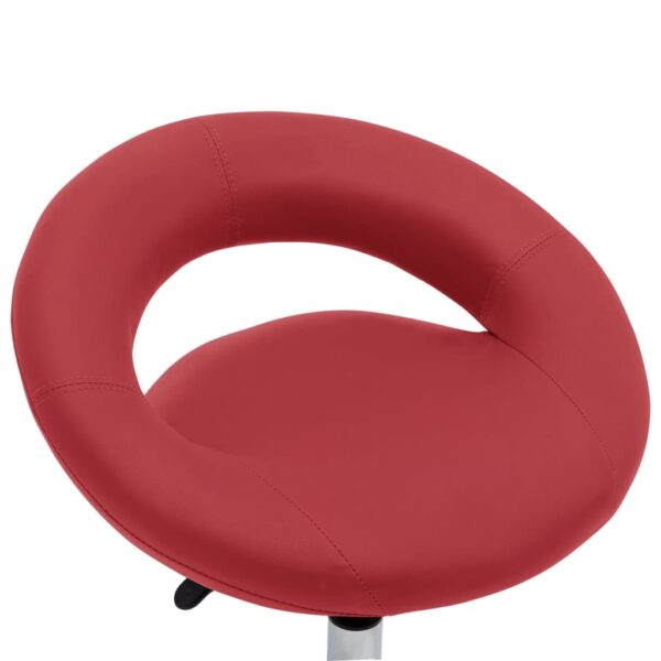 Cadeira de jantar giratória couro artificial vermelho tinto - Image 6