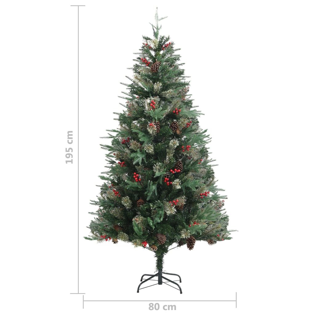 Árvore de Natal com pinhas 195 cm PVC e PE verde - Image 6