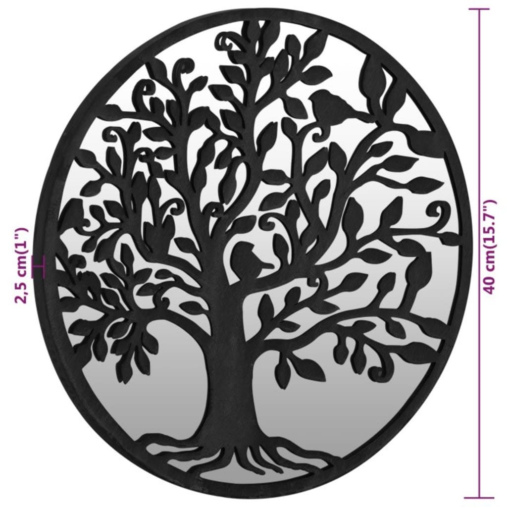 Espelho de jardim p/ uso exterior ferro 40x2,5 cm preto - Image 5