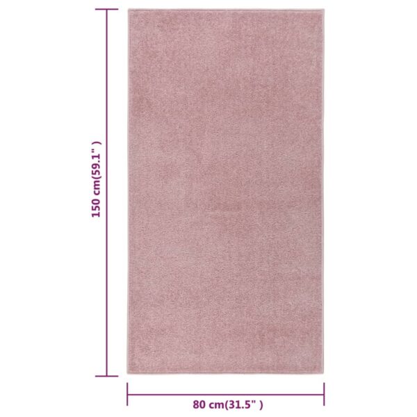 Tapete de pelo curto 80x150 cm rosa - Image 7
