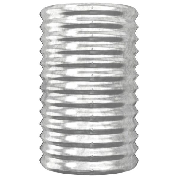 Vaso/floreira de jardim aço revestido a pó 40x40x68 cm prateado - Image 2