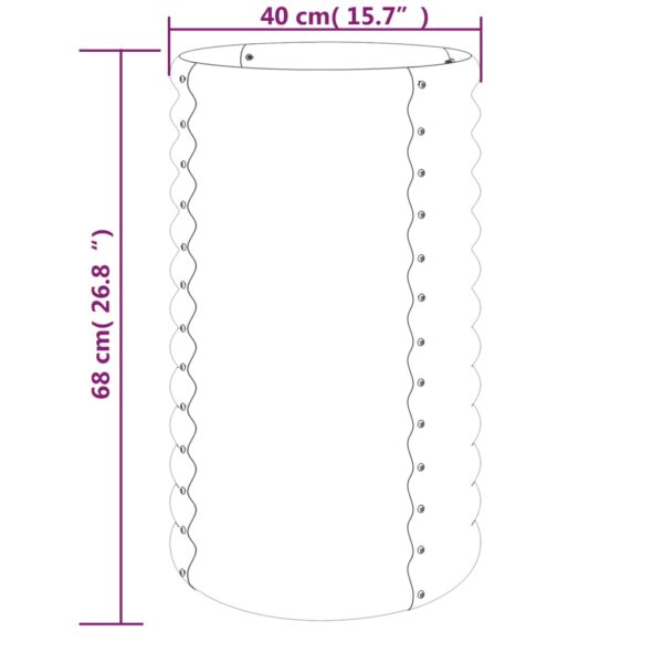 Vaso/floreira de jardim aço revestido a pó 40x40x68 cm prateado - Image 3