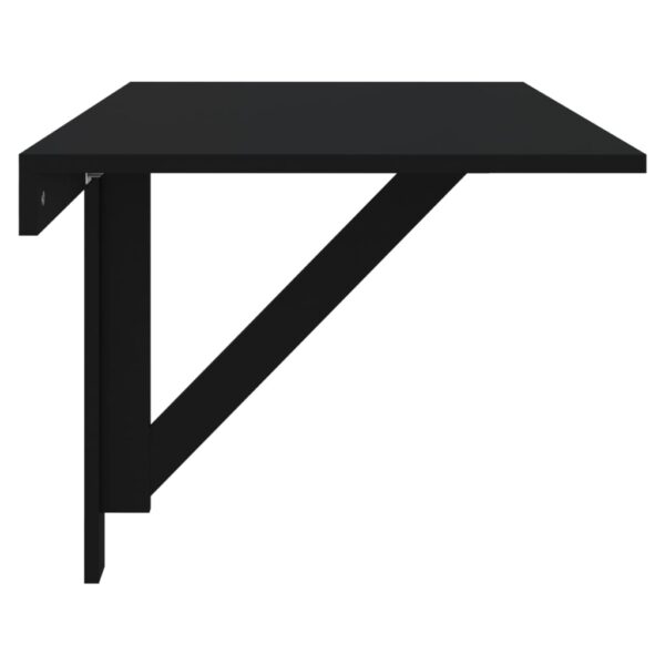 Mesa de parede dobrável 100x60x56 cm derivados de madeira preto - Image 3