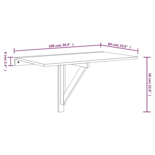 Mesa parede dobrável derivados de madeira carvalho fumado - Image 6