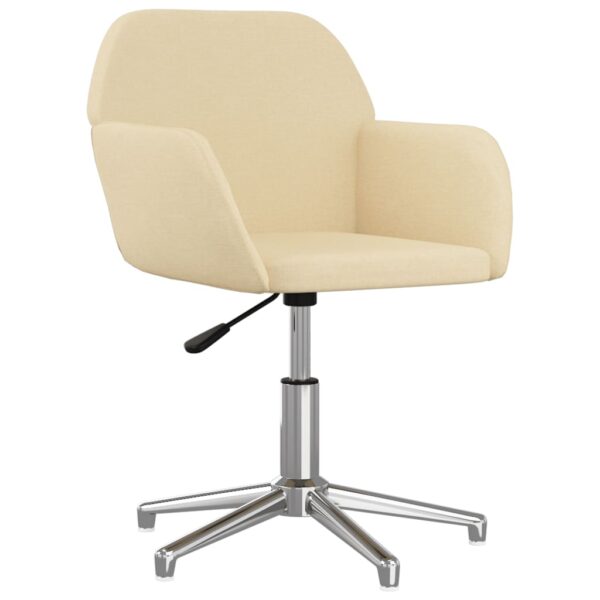 Cadeiras de jantar giratórias 2 pcs tecido cor creme - Image 2