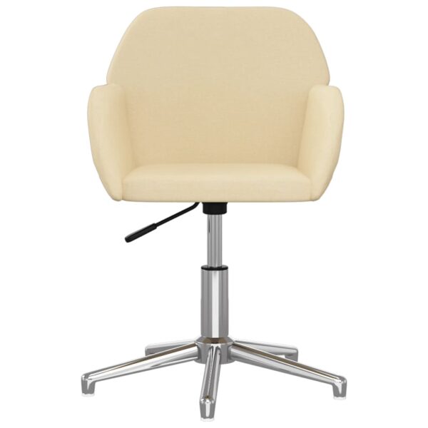 Cadeiras de jantar giratórias 2 pcs tecido cor creme - Image 3