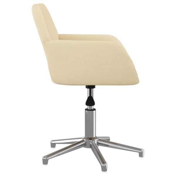 Cadeiras de jantar giratórias 2 pcs tecido cor creme - Image 4