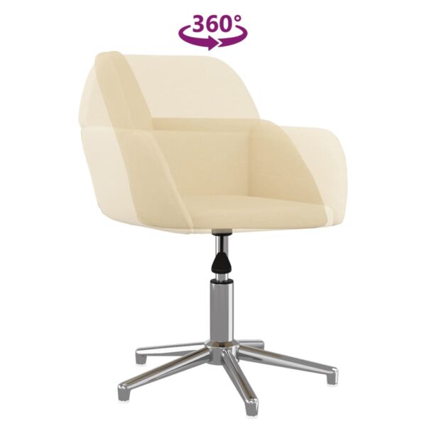 Cadeiras de jantar giratórias 2 pcs tecido cor creme - Image 6