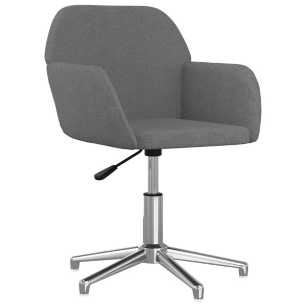 Cadeiras de jantar giratórias 2 pcs tecido cinzento-claro - Image 2