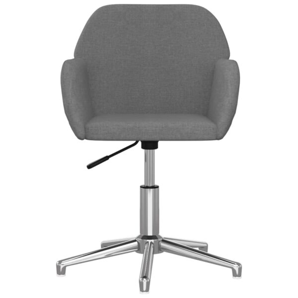 Cadeiras de jantar giratórias 2 pcs tecido cinzento-claro - Image 3