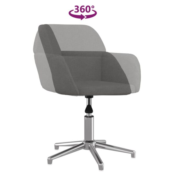 Cadeiras de jantar giratórias 2 pcs tecido cinzento-claro - Image 6