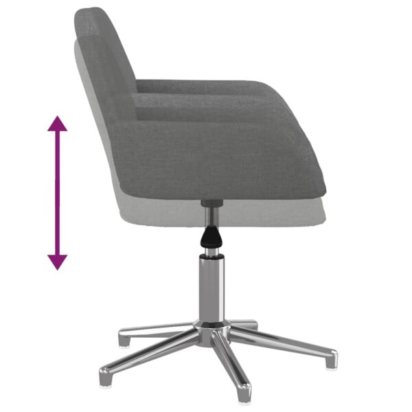 Cadeiras de jantar giratórias 2 pcs tecido cinzento-claro - Image 7
