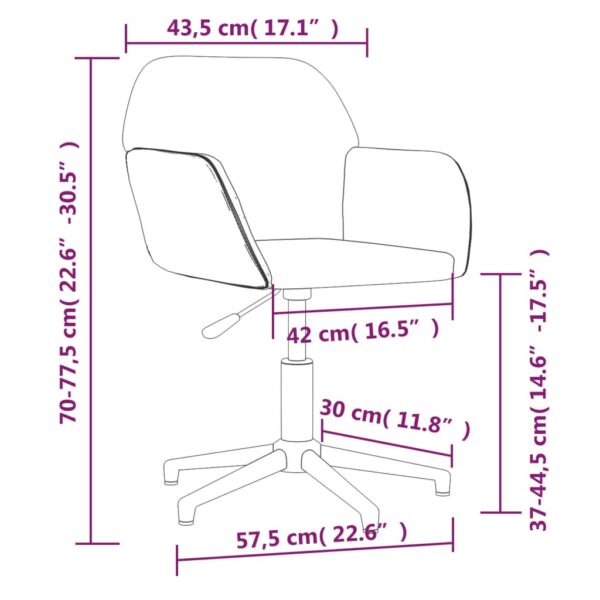 Cadeiras de jantar giratórias 2 pcs tecido cinzento-claro - Image 9