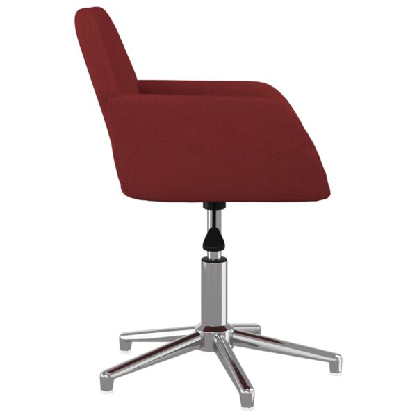 Cadeiras de jantar giratórias 2 pcs tecido vermelho tinto - Image 4