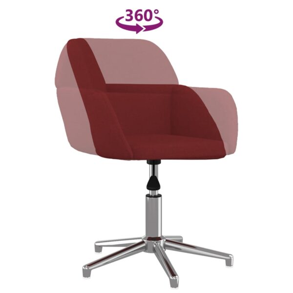 Cadeiras de jantar giratórias 2 pcs tecido vermelho tinto - Image 6