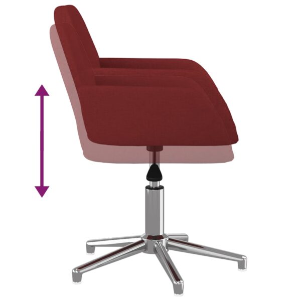 Cadeiras de jantar giratórias 2 pcs tecido vermelho tinto - Image 7