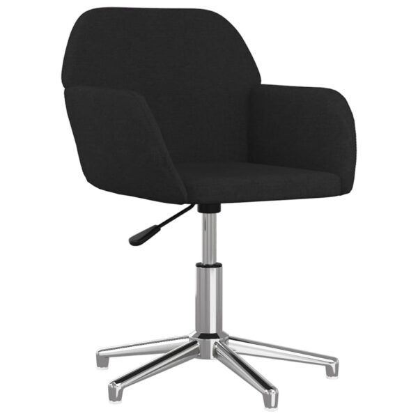 Cadeiras de jantar giratórias 2 pcs tecido preto - Image 2