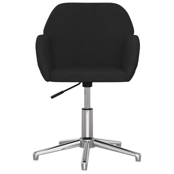 Cadeiras de jantar giratórias 2 pcs tecido preto - Image 3