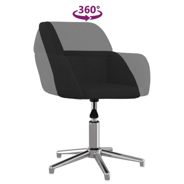 Cadeiras de jantar giratórias 2 pcs tecido preto - Image 6