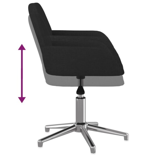Cadeiras de jantar giratórias 2 pcs tecido preto - Image 7