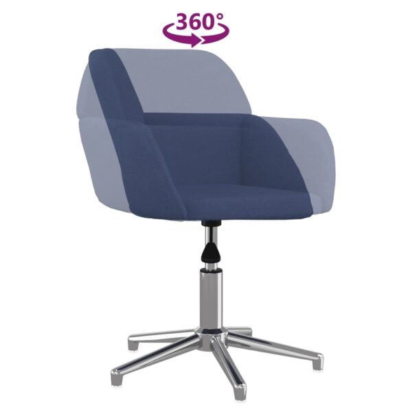 Cadeiras de jantar giratórias 2 pcs tecido azul - Image 6
