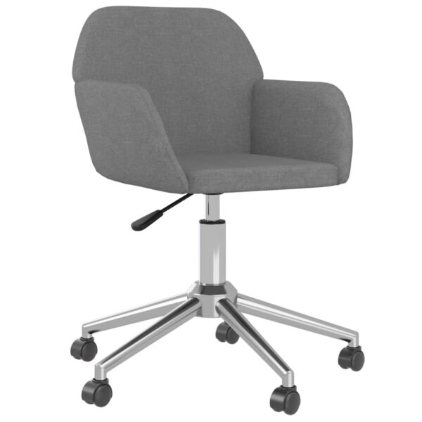 Cadeiras de jantar giratórias 2 pcs tecido cinzento-claro - Image 2